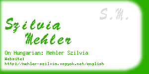 szilvia mehler business card